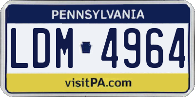 PA license plate LDM4964
