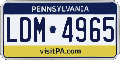 PA license plate LDM4965