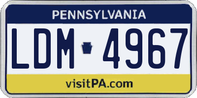 PA license plate LDM4967