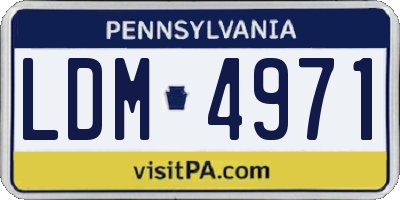 PA license plate LDM4971