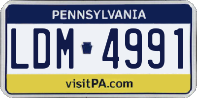 PA license plate LDM4991