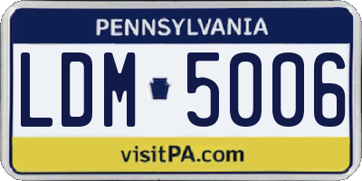 PA license plate LDM5006