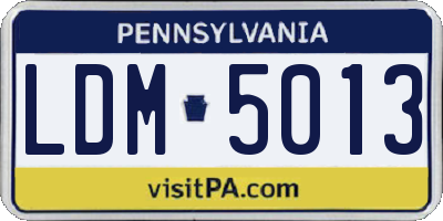 PA license plate LDM5013