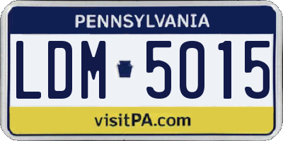 PA license plate LDM5015