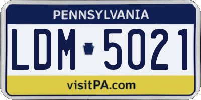 PA license plate LDM5021