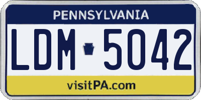 PA license plate LDM5042