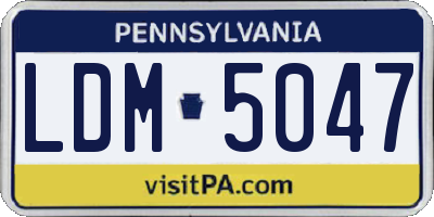 PA license plate LDM5047