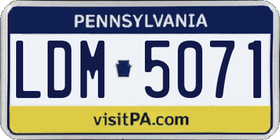 PA license plate LDM5071