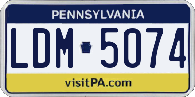 PA license plate LDM5074
