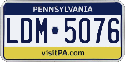 PA license plate LDM5076