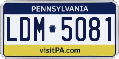 PA license plate LDM5081