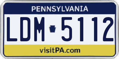 PA license plate LDM5112
