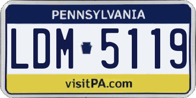 PA license plate LDM5119