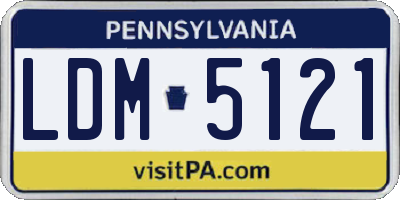 PA license plate LDM5121