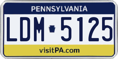 PA license plate LDM5125