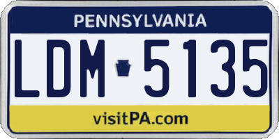 PA license plate LDM5135