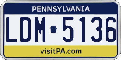 PA license plate LDM5136