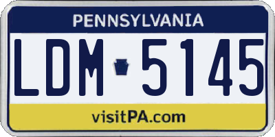 PA license plate LDM5145