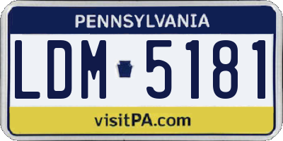 PA license plate LDM5181