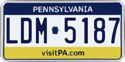 PA license plate LDM5187