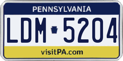 PA license plate LDM5204