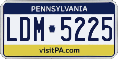 PA license plate LDM5225