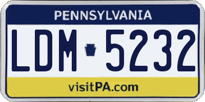 PA license plate LDM5232