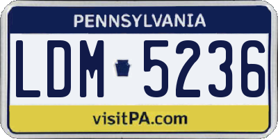 PA license plate LDM5236