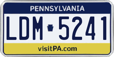 PA license plate LDM5241