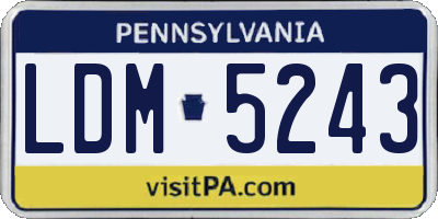 PA license plate LDM5243