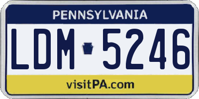 PA license plate LDM5246