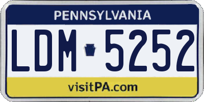 PA license plate LDM5252