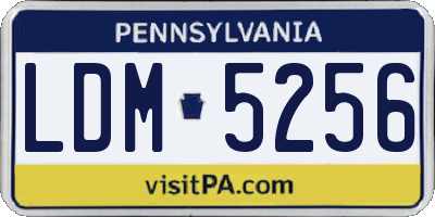 PA license plate LDM5256