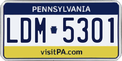 PA license plate LDM5301