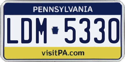 PA license plate LDM5330
