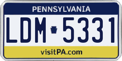 PA license plate LDM5331