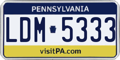 PA license plate LDM5333