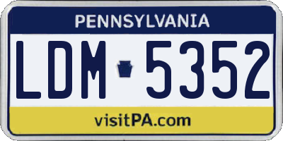 PA license plate LDM5352