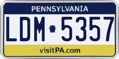 PA license plate LDM5357
