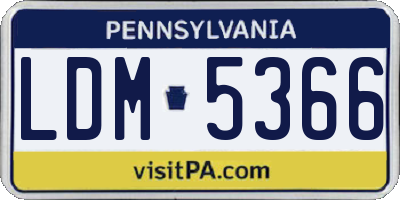 PA license plate LDM5366