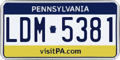 PA license plate LDM5381