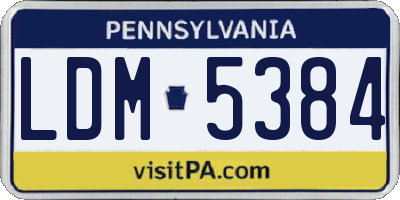 PA license plate LDM5384