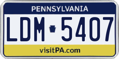 PA license plate LDM5407