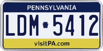 PA license plate LDM5412