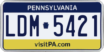 PA license plate LDM5421
