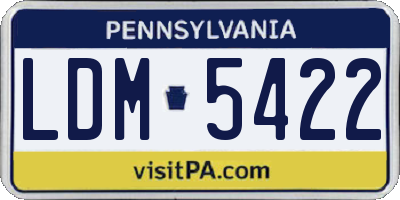 PA license plate LDM5422