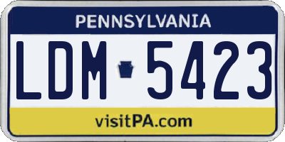 PA license plate LDM5423