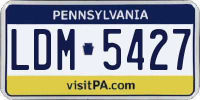 PA license plate LDM5427