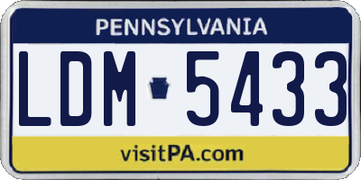 PA license plate LDM5433