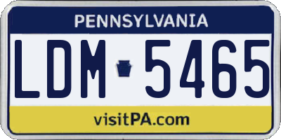 PA license plate LDM5465